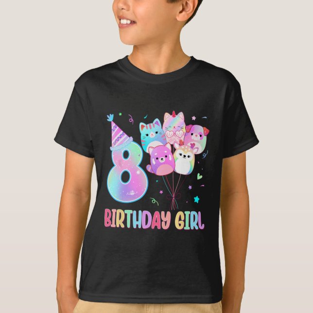Camiseta Chica de cumpleaños 8.º Nacimiento Escuadrón de cu (Anverso)