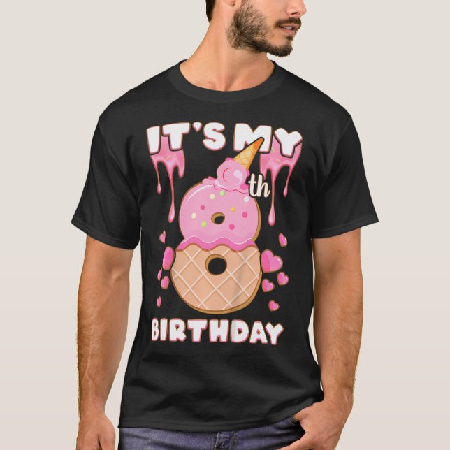 Camiseta Chica De Cumpleaños 8 Años Crema De Hielo Es Mi Oc (Anverso)