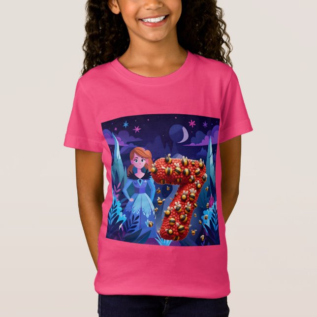 Camiseta Chica De Cumpleaños A Los 7 (Anverso)