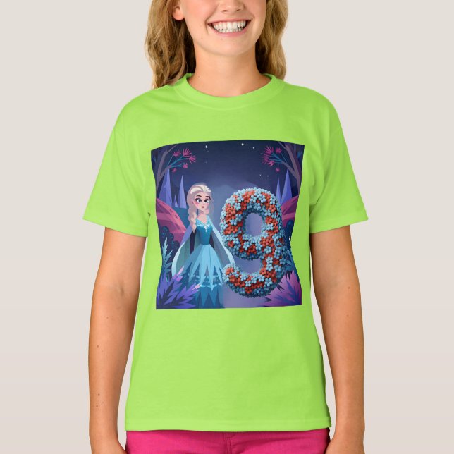 Camiseta Chica De Cumpleaños A Los 9 (Anverso)