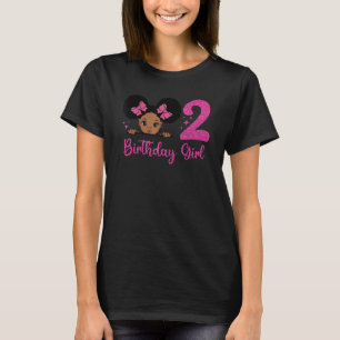 Camiseta chica De Cumpleaños Afro Melanin De 2 Años Para Ch