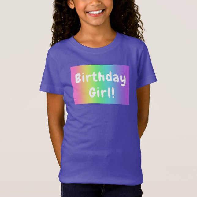 Camiseta Chica de cumpleaños arcoiris (Anverso)