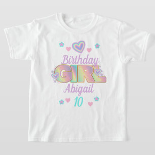 Camiseta Chica de cumpleaños arcoiris edad personalizado ir