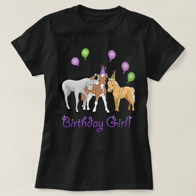 Camiseta Chica de cumpleaños Caballo y Fiesta Pony Regalo P (Diseño del anverso)