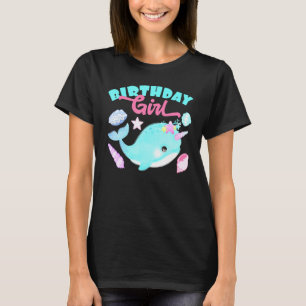 Camiseta Chica de cumpleaños Cake Candle Narwhale Animales 