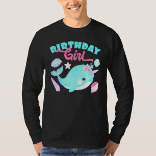 Camiseta Chica de cumpleaños Cake Candle Narwhale Animales