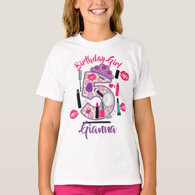 Camiseta Chica de cumpleaños cinco | Spa Make | (Anverso)