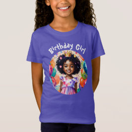 Camiseta Chica de cumpleaños con arte de princesa de piel m