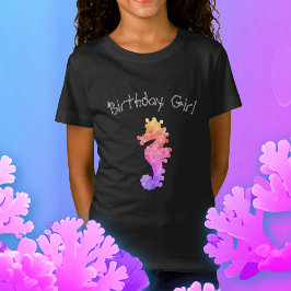 Camiseta Chica de cumpleaños con caballito de mar con arcoi