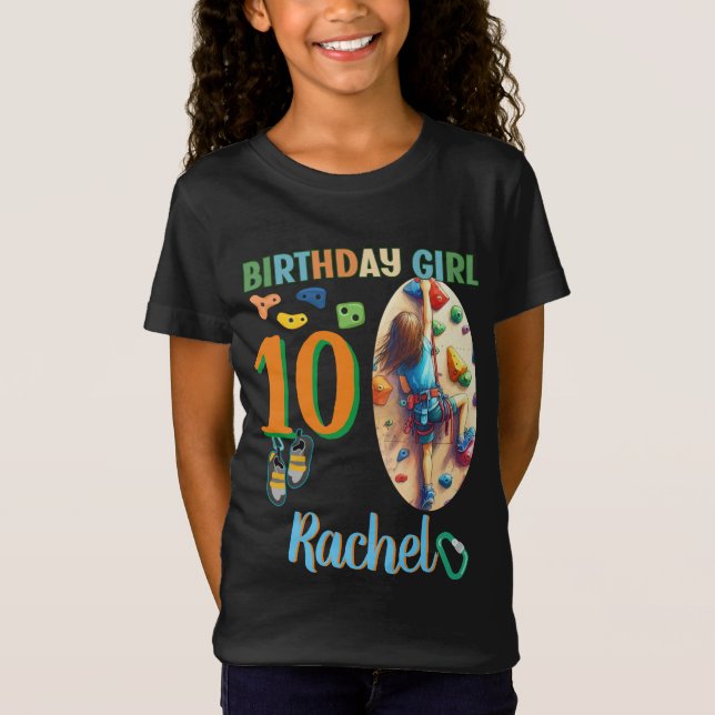 Camiseta Chica de cumpleaños con escalada en rock listo par (Anverso)