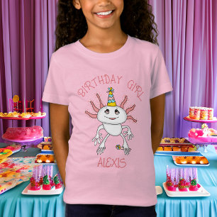 Camiseta Chica de cumpleaños con temas de Axolotl personali