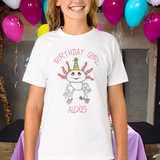 Camiseta Chica de cumpleaños con temas de Axolotl personali (Subido por el creador)