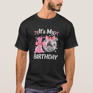 Camiseta Chica de cumpleaños Coquette Rosa Bow De 10 Años