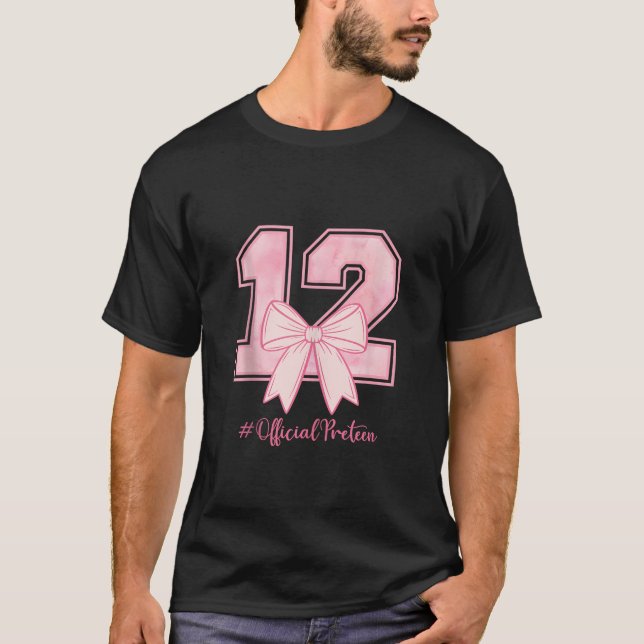 Camiseta Chica de cumpleaños Coquette Rosa Bow De 12 Años (Anverso)