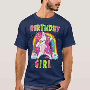 Camiseta Chica De Cumpleaños Cuidada Dabbing Unicorn Dab Da