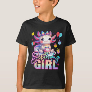 Camiseta Chica de cumpleaños Cute Axolotl Birthday Party Ki