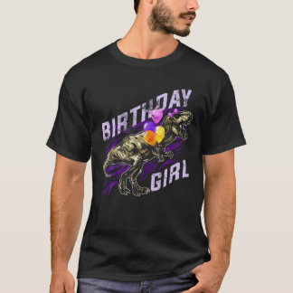 Camiseta Chica de cumpleaños Cute Dinosaurio Tema Rex Dinos