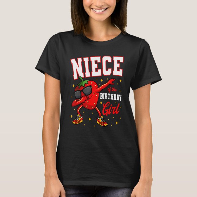 Camiseta Chica De Cumpleaños Dabbing Strawberry Bday (Anverso)