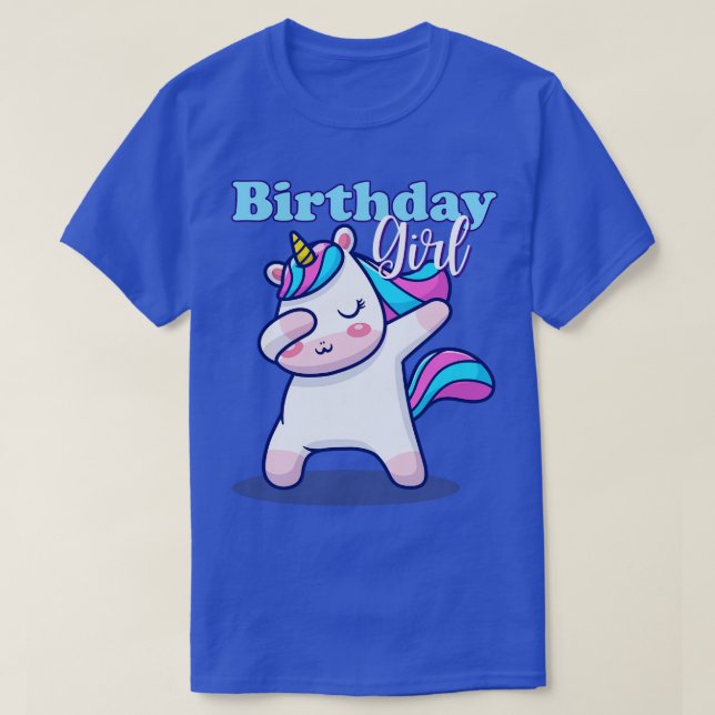 Camiseta Chica de cumpleaños Dabbing Unicorn (Diseño del anverso)