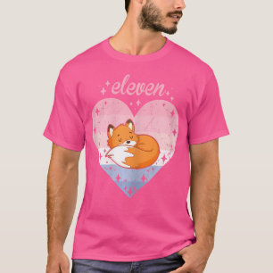 Camiseta chica De Cumpleaños De 11 Años De Cute Fox