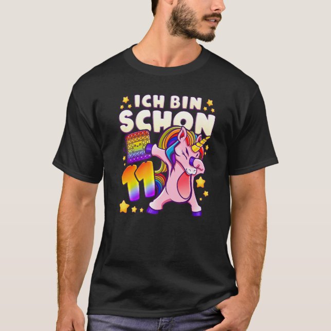 Camiseta Chica de cumpleaños de 11 años, Unicorn, Pop It, G (Anverso)