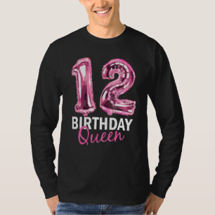 Camiseta chica de cumpleaños de 12 años Globos de cumpleaño