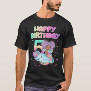 Camiseta chica De Cumpleaños De 5 Años Regalos Con Sirena 5