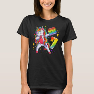 Camiseta Chica de cumpleaños de 7 años, Unicorn, número 7