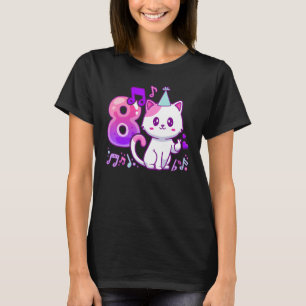 Camiseta Chica de cumpleaños de 8 años de edad, corazón del
