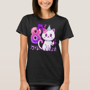 Camiseta Chica de cumpleaños de 8 años de edad, corazón del