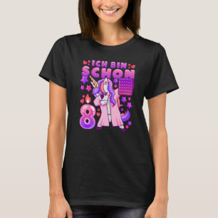 Camiseta Chica de cumpleaños de 8 años, Unicorn, Pop It, Al