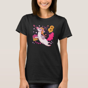 Camiseta Chica de cumpleaños de 8 años, Unicorn, Pop It, Nu