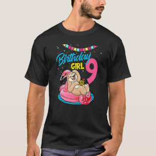 Camiseta chica de cumpleaños de 9 años Cute 9 cumpleaños Sl