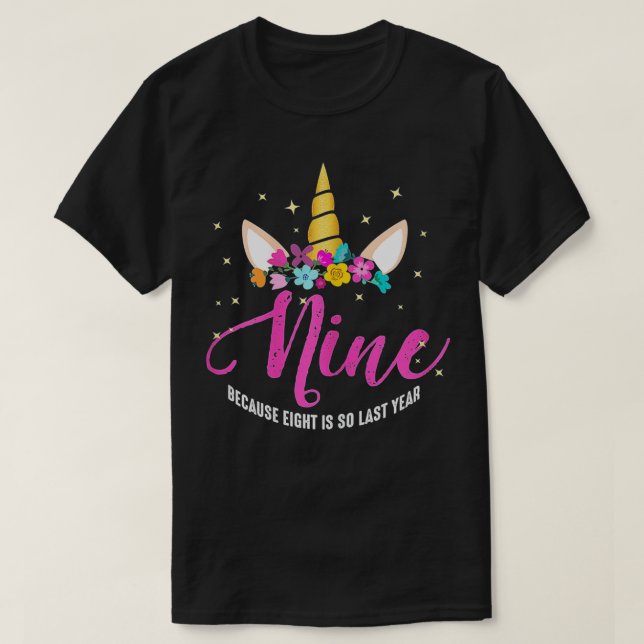 Camiseta chica de cumpleaños de 9 años de edad regalos Unic (Diseño del anverso)