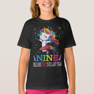 Camiseta chica de cumpleaños de 9 años de edad regalos Unic