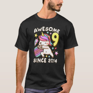 Camiseta Chica de cumpleaños de 9 años, nacido en 2014, Uni