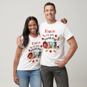 Camiseta Chica de cumpleaños de animales de granja Barnya