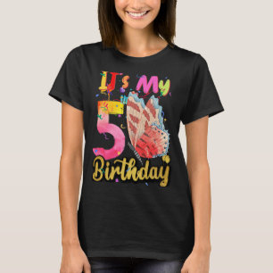 Camiseta CHICA de cumpleaños de BUTTERFLY Princesa 5 cumple