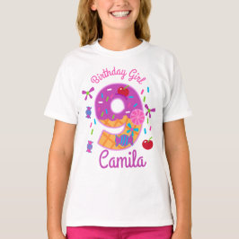 Camiseta Chica de cumpleaños de Candyland Nueve lollipop