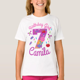 Camiseta Chica de cumpleaños de Candyland Séptimo lollipop