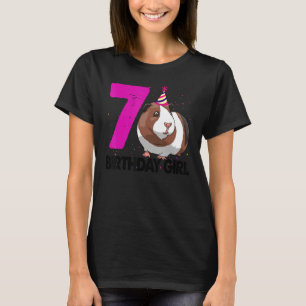 Camiseta Chica de cumpleaños de cerdo de Guinea 7 mujeres d