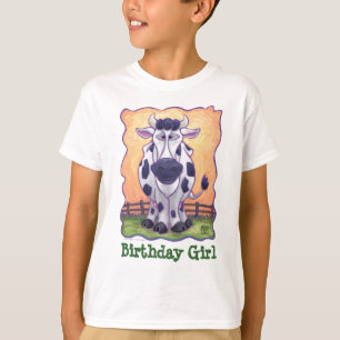Camiseta Chica de cumpleaños de Cute Cow Fiesta