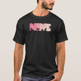 Camiseta chica de cumpleaños de gato lindo de 9 años 9B día