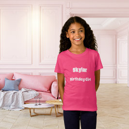 Camiseta Chica de cumpleaños de nombre rosa
