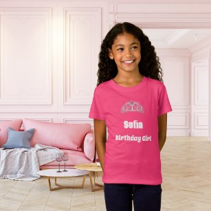 Camiseta Chica de cumpleaños de nombre tiara rosa