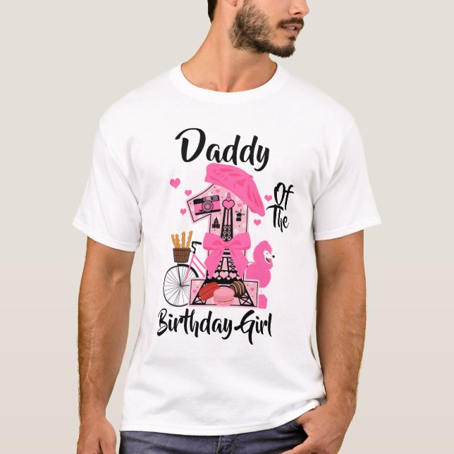Camiseta Chica de cumpleaños de París Papi | Torre Eiffel (Anverso)