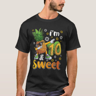 Camiseta chica de cumpleaños de piña de 10 años de edad Fru