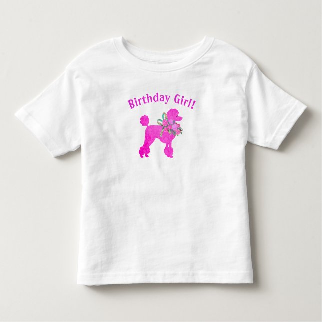 Camiseta Chica de cumpleaños de Pink Poodle (Anverso)