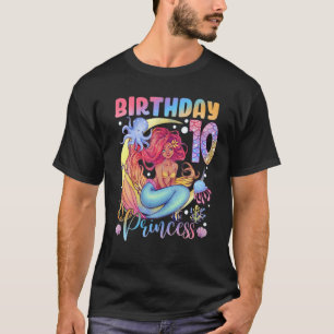 Camiseta Chica De Cumpleaños De Sirena De 10 Años De Edad D