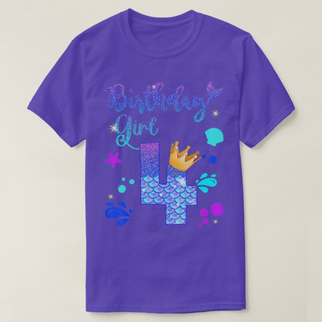 Camiseta Chica de cumpleaños de sirvienta de 4 años es mi c (Diseño del anverso)